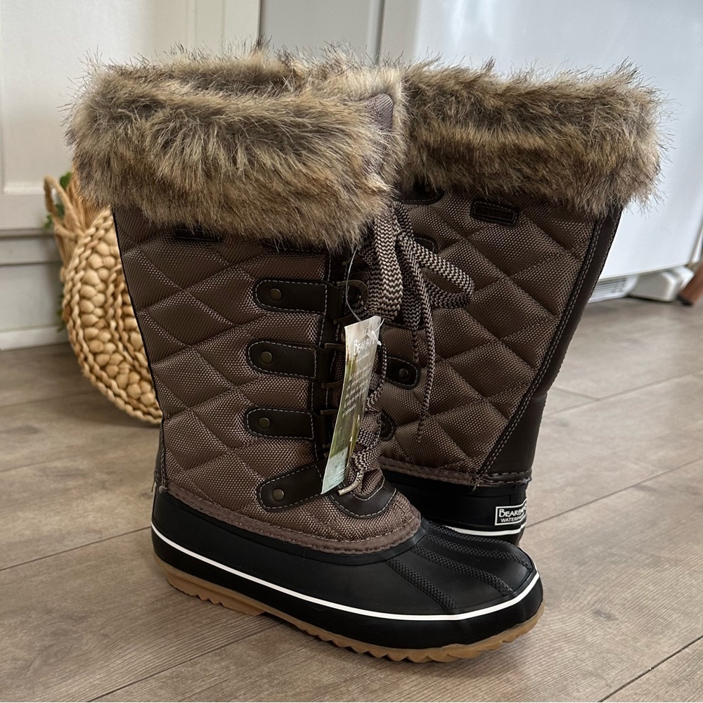 New Bearpaw Mckinley Women's Insulated Tall Winter Boots Water Proof Size 5